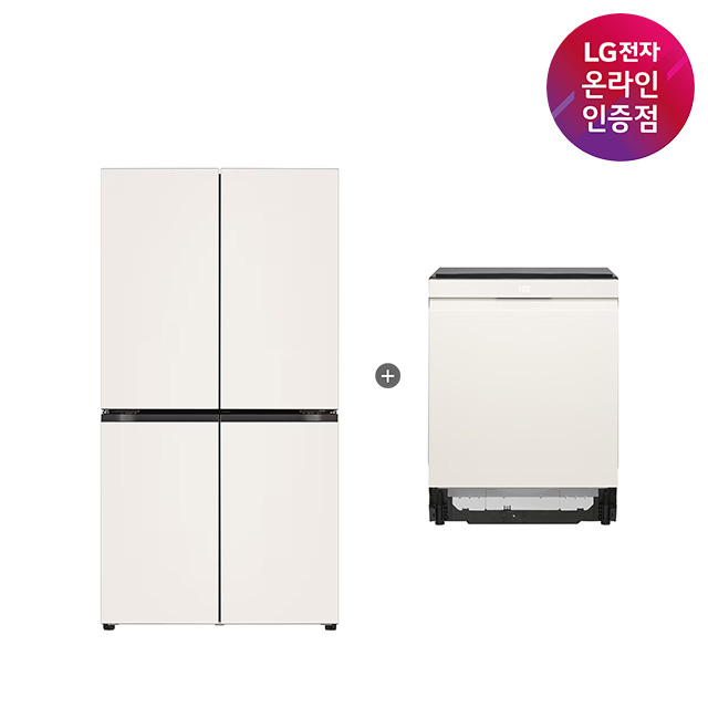 LG 디오스 오브제컬렉션 매직스페이스 냉장고 + LG 디오스 식기세척기 (T875MEE111 + DUE6BGL1E)