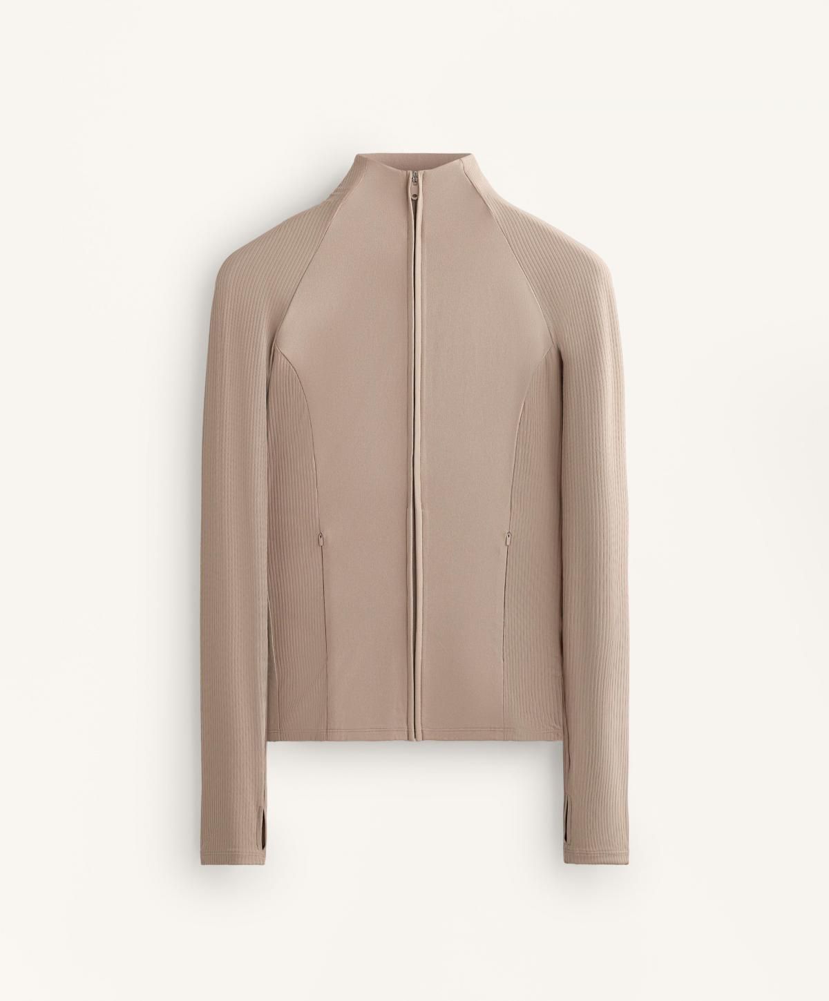 오이쇼 테크니컬 골지 집업 재킷 3991/332 MID-MINK - 메인 이미지