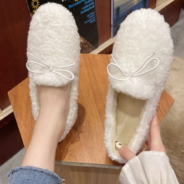 따뜻한 털 모카신 여성 방한 로퍼 겨울 신발 단화 양털 - 상품 이미지