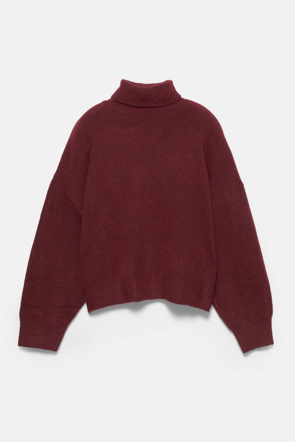 풀앤베어 버건디 하이넥 니트 스웨터 3540/300 BURGUNDY - 메인 이미지