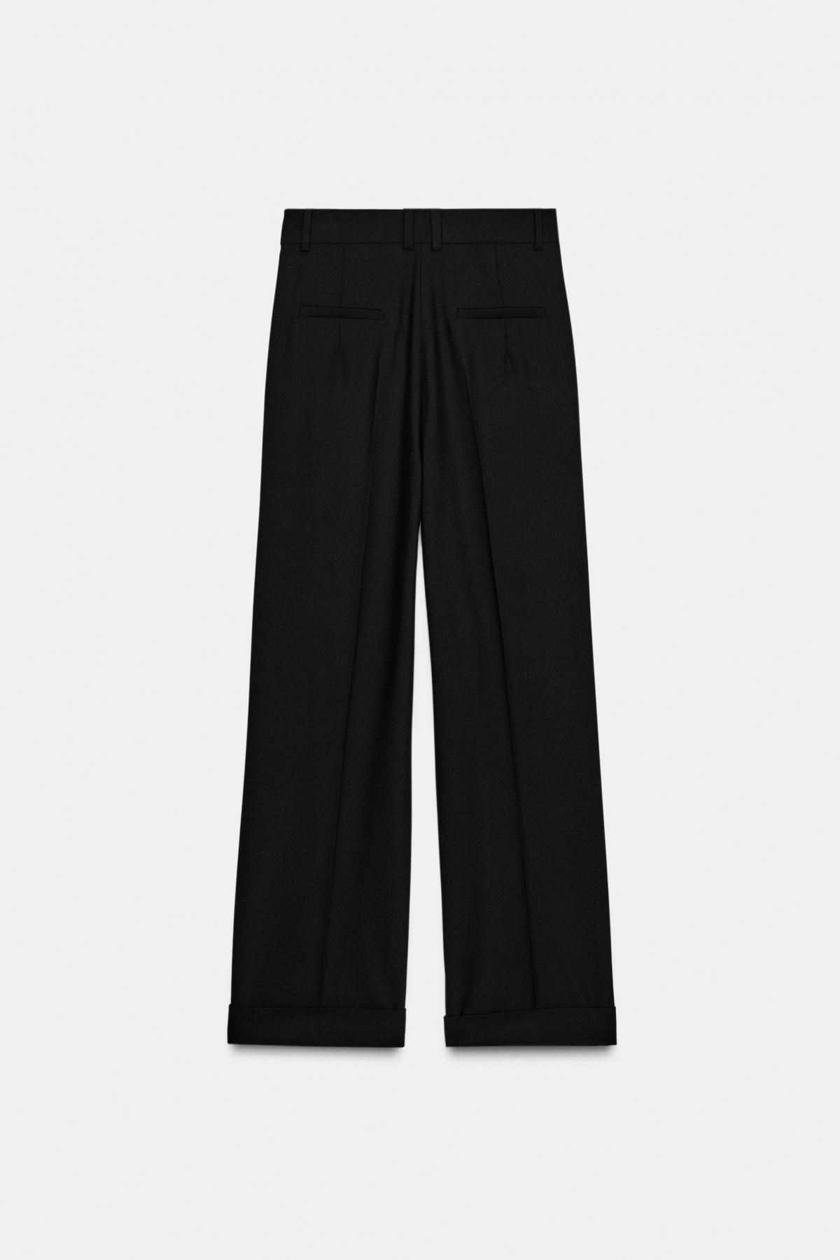자라 테크니컬 비대칭 와이드 슬랙스 팬츠 9654/998 BLACK - 상세 이미지 5