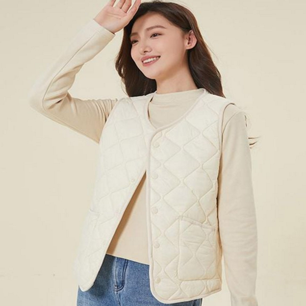 데일리 여성 경량 조끼 라운드 여성 패딩 조끼 베스트 겨울 - 상품 이미지