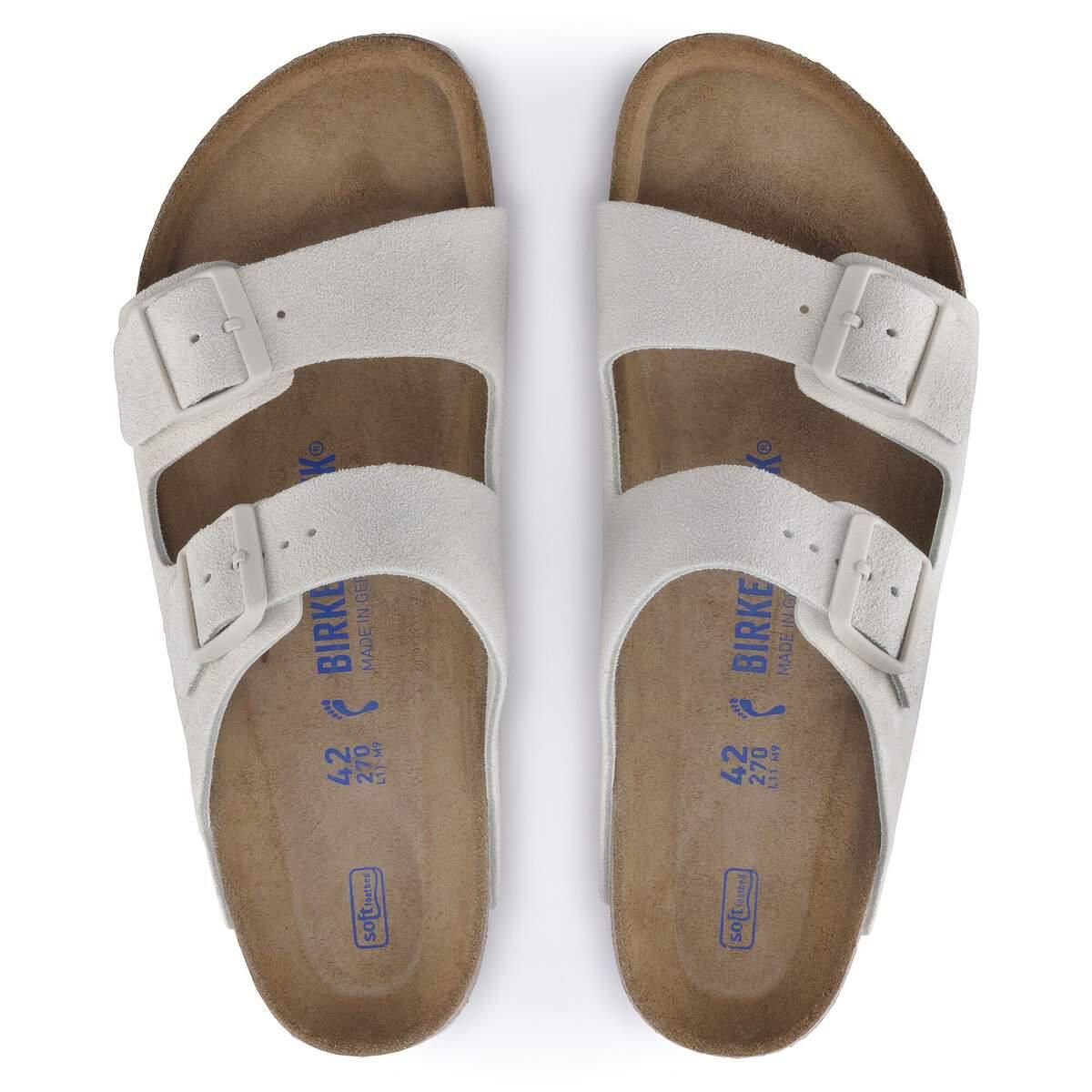 버켄스탁 아리조나 소프트 쿠션 스웨이드 샌들 화이트 1024516 ANTIQUE WHITE - 상세 이미지 3