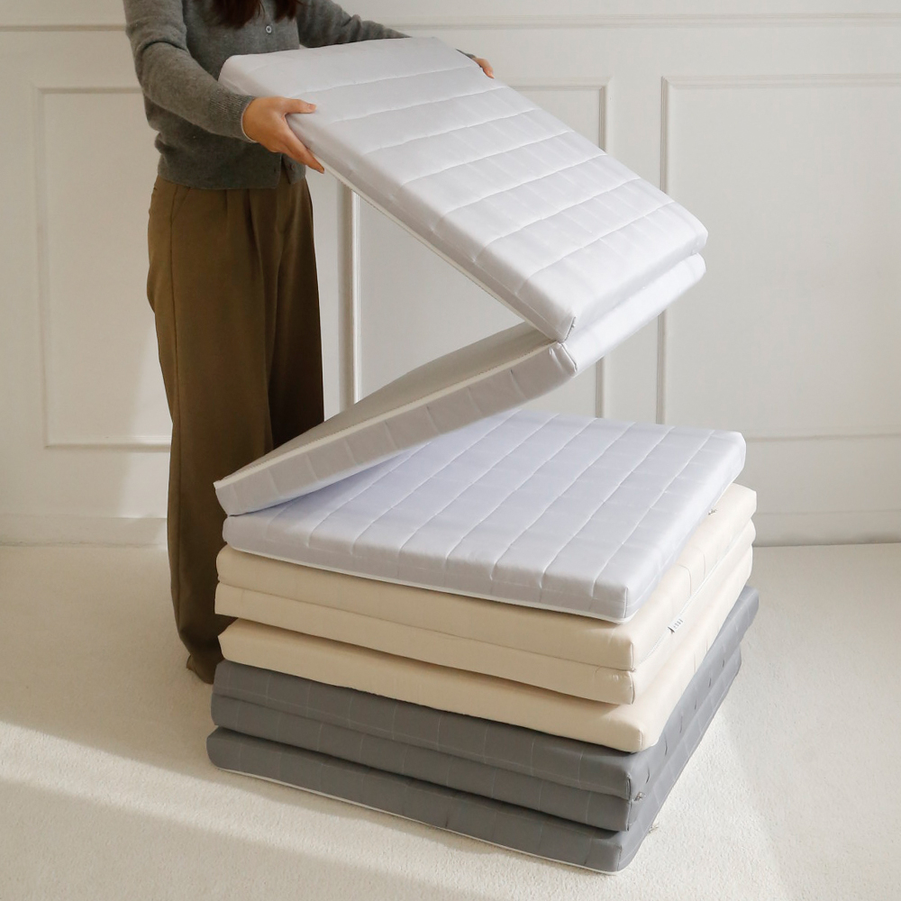 한스갤러리 3단 매트리스 접이식 토퍼 침대 바닥 수면매트 누빔형 MS