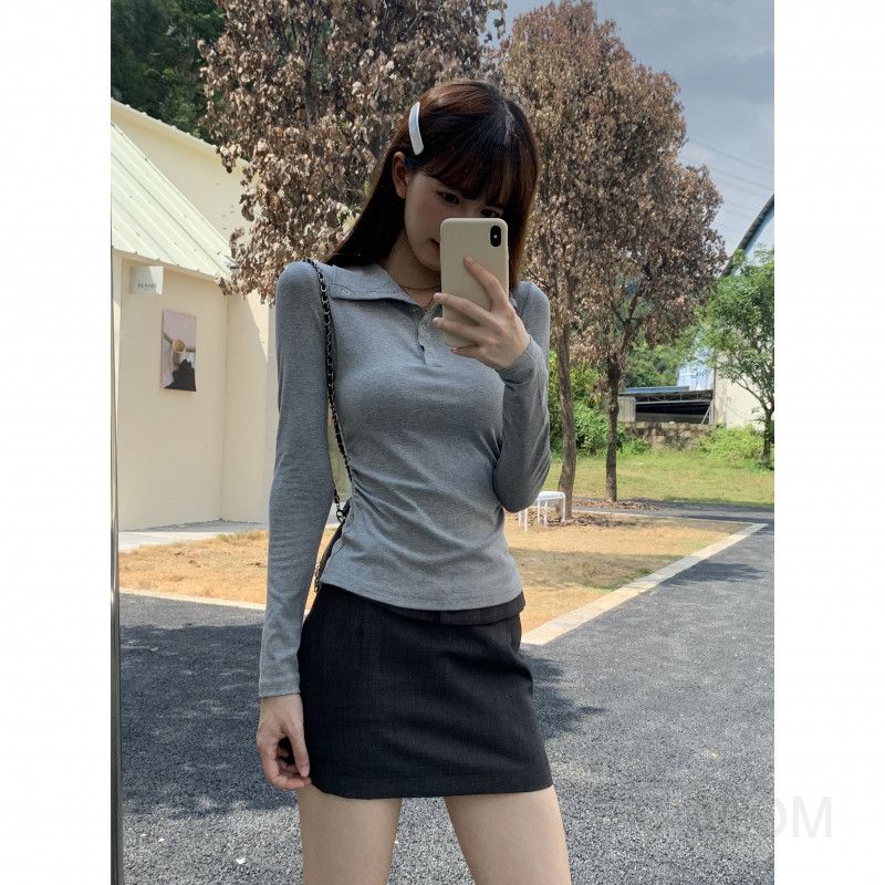 여성 긴팔 티셔츠 슬림핏 초가을용 베이스 레이어 스타일링 몸매 편안한 착용감 데일리룩 이미지 7