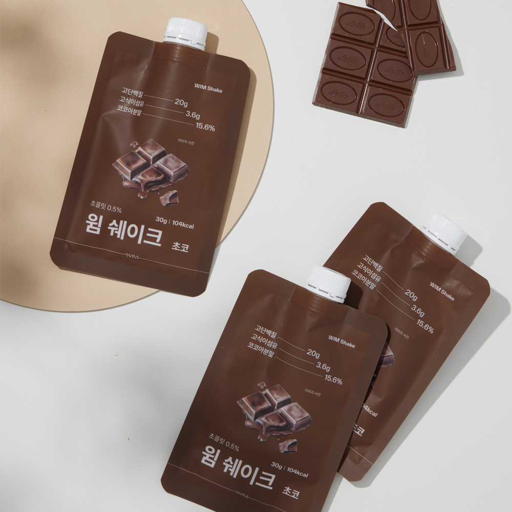 [내과전문의 설계] 저당 저탄수 고단백 윔쉐이크 초코, 30g, 5개 제품 이미지