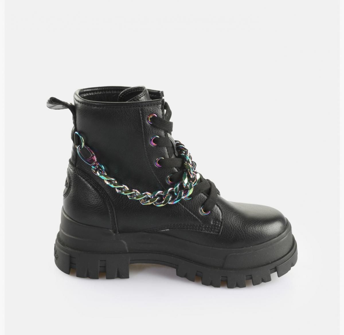 버팔로 플랫폼 체인 앵클부츠 블랙 비건 레더 02377075 SCHWARZ/MULTICOLOR - 상세 이미지 4