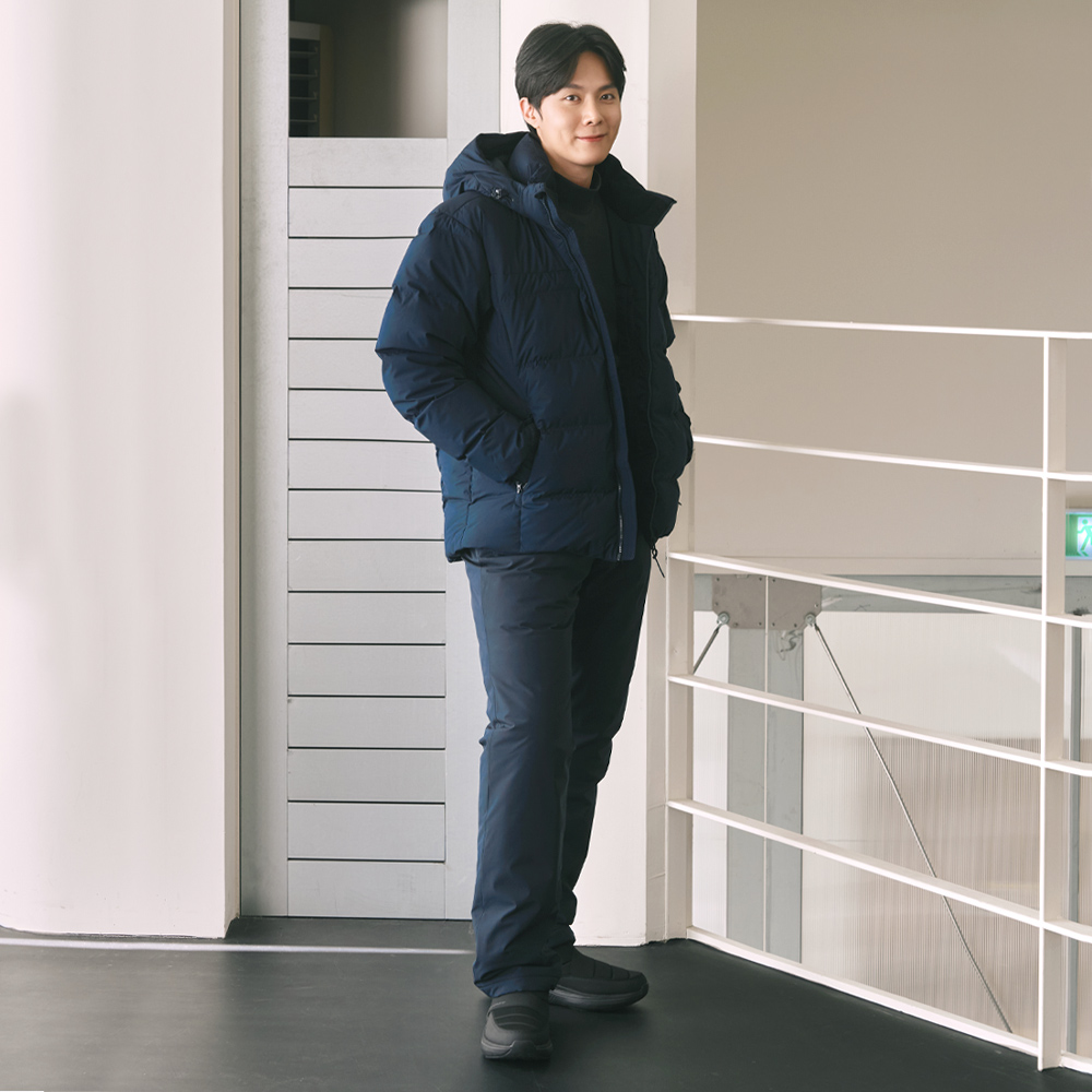 Q425-7176-77 남성 심플라인 패딩 벨트형팬츠 - 상세 이미지 2