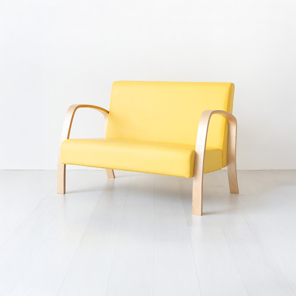 벤우드 2인 소파 YC12AD 내추럴/레몬, 2인용