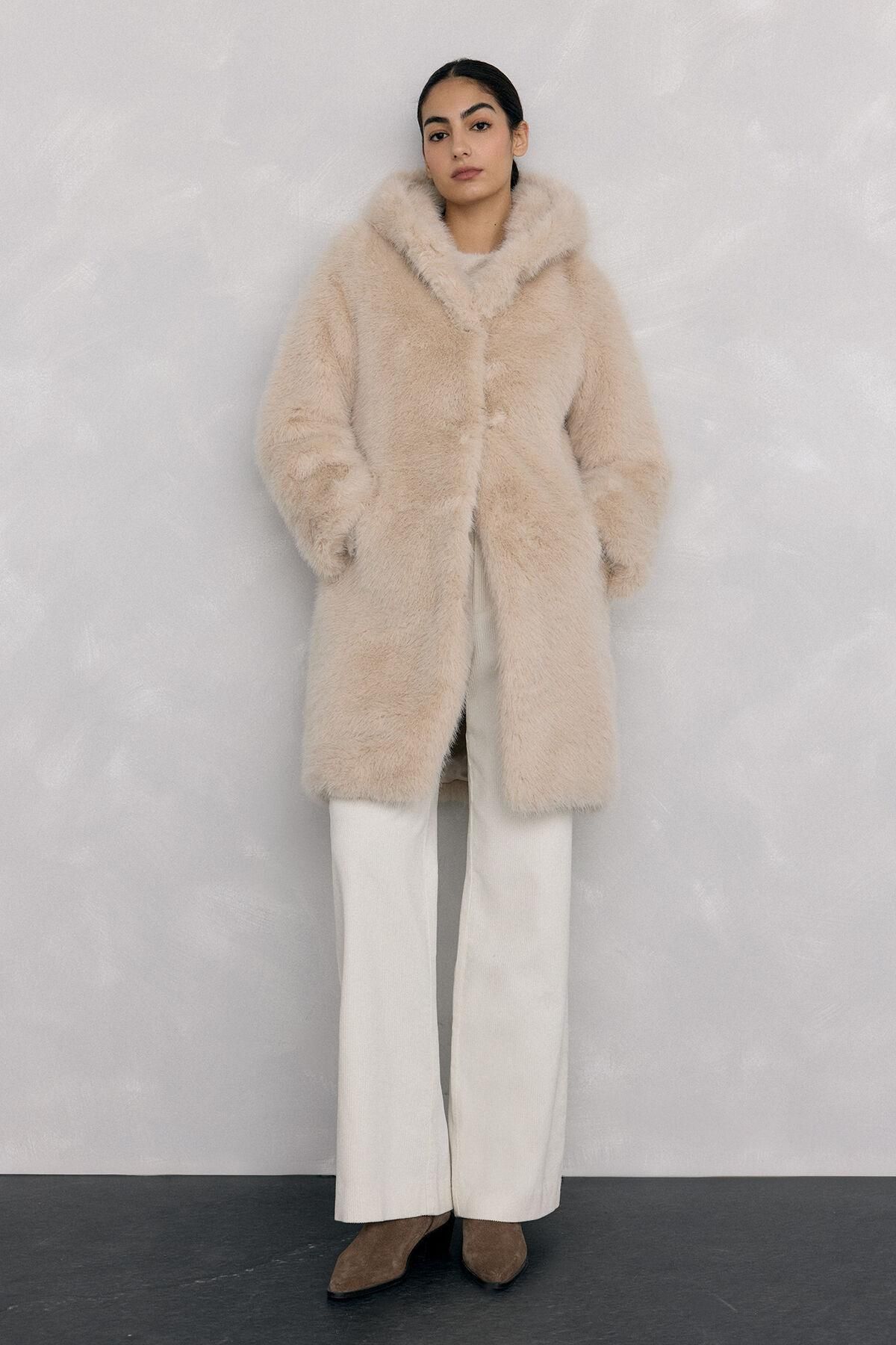 페드로 델 이에로 럭셔리 페이크 퍼 롱 코트 7522252 BEIGE - 상품 이미지