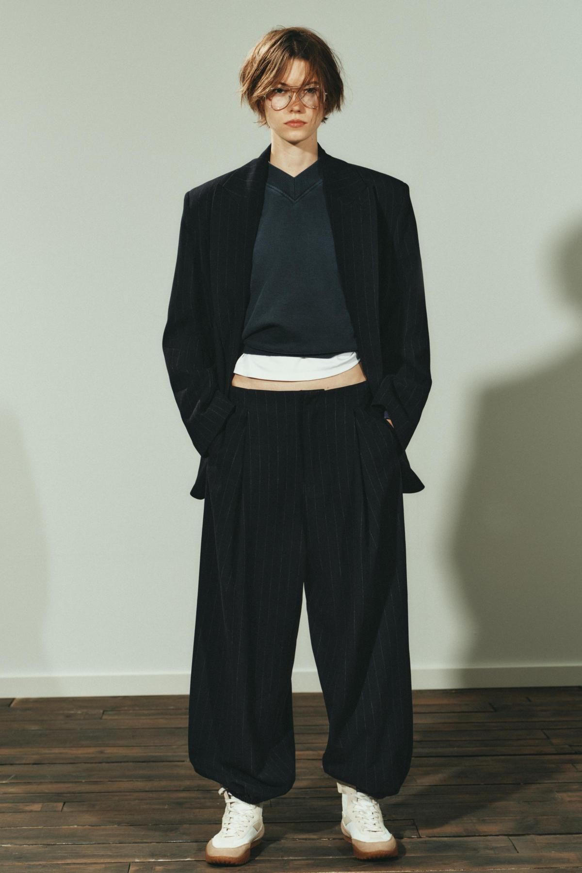 자라 핀스트라이프 플리츠 조거 팬츠 1255/568 NAVY BLUE - 상세 이미지 2