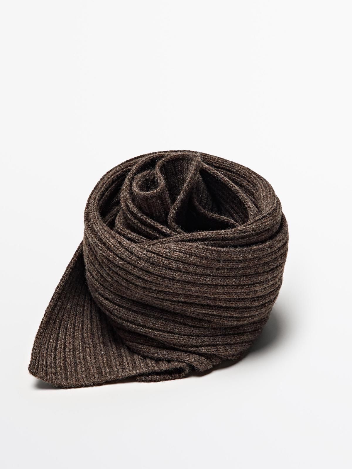 마시모두띠 울블렌드 테크니컬 골지 머플러 6342/653 BROWN - 상세 이미지 4
