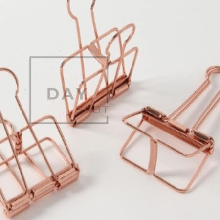 [트렌디프레소협력사]데이슬롯 로즈골드 철제 더블클립5cm 고정집게 철제집게