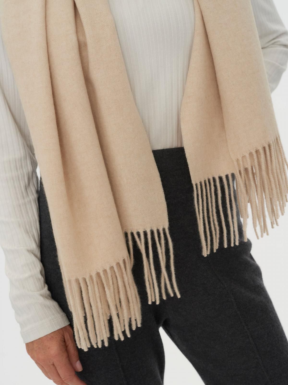 고비캐시미어 오버사이즈 캐시미어 프린지 머플러 WA200018-0002S0000-103F BEIGE - 상세 이미지 3