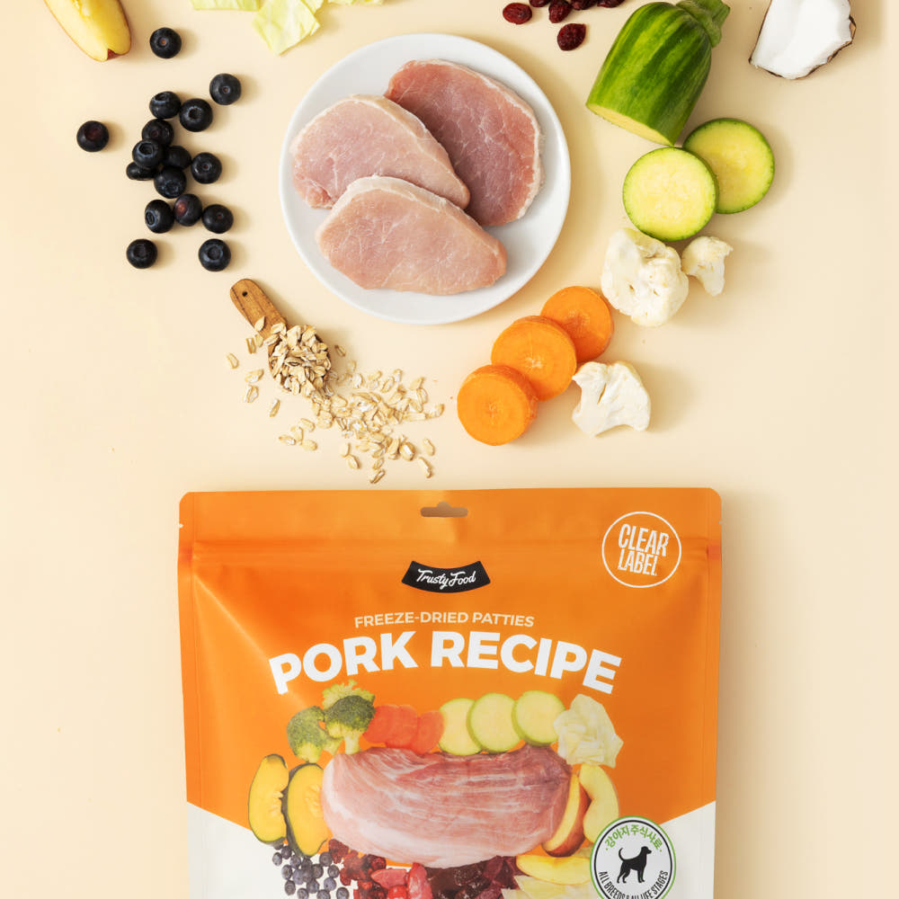 트러스티푸드 동결건조 사료 포크 33장 150g 돼지고기 LID 저지방 생식 화식 큐브 제품 이미지