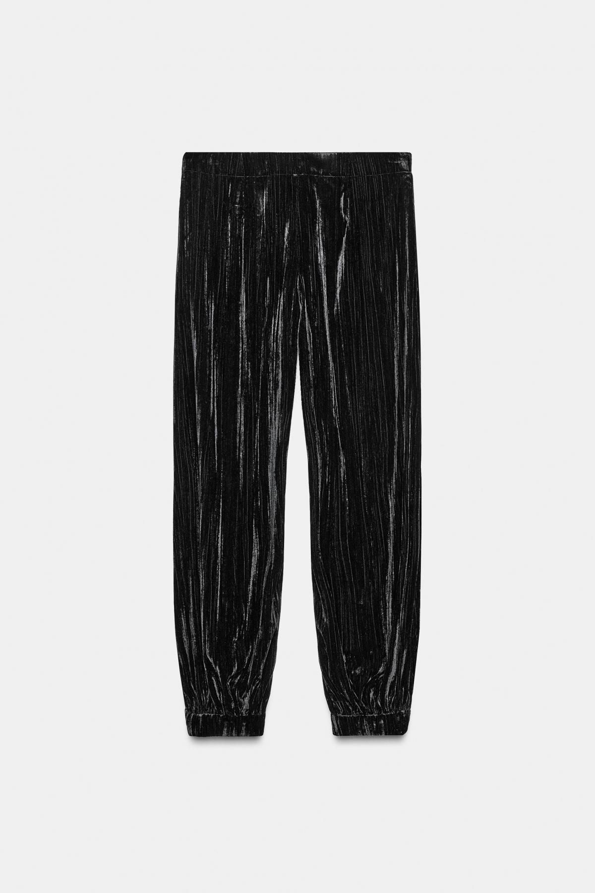 자라 벨벳 테크니컬 벌룬 팬츠 미드웨이스트 5344/252 BLACK - 상세 이미지 5