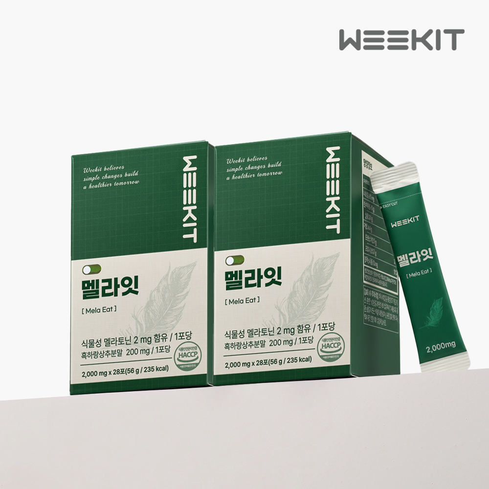 위킷 멜라잇 식물성 멜라토닌 효능 2mg 흑하랑상추 28포, 2개 - 상품 이미지