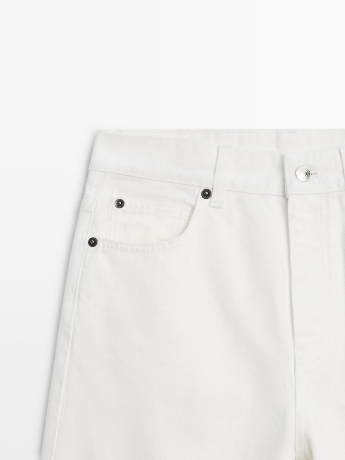 마시모두띠 화이트 미드웨이스트 와이드 데님 팬츠 5012/612 OFF WHITE - 상세 이미지 5