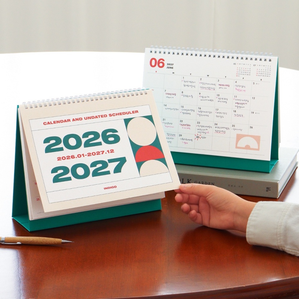 기본 2년 달력 26년 27년 탁상달력 2026년 2027년 데스크 캘린더 이미지 8