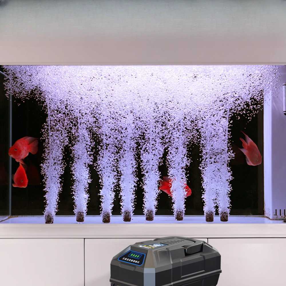 휴대용 어항 산소발생기 물고기 산소공급 휴대 에어 55L 8구 LCD (150kg) - 상세 이미지 4