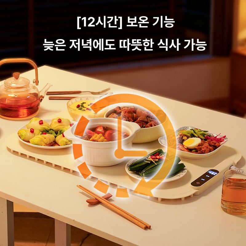 음식보온매트 푸드워머 휴대용 접이식 식탁 플레이팅 테이블매트 가정용 대형 6-8접시 이미지 6