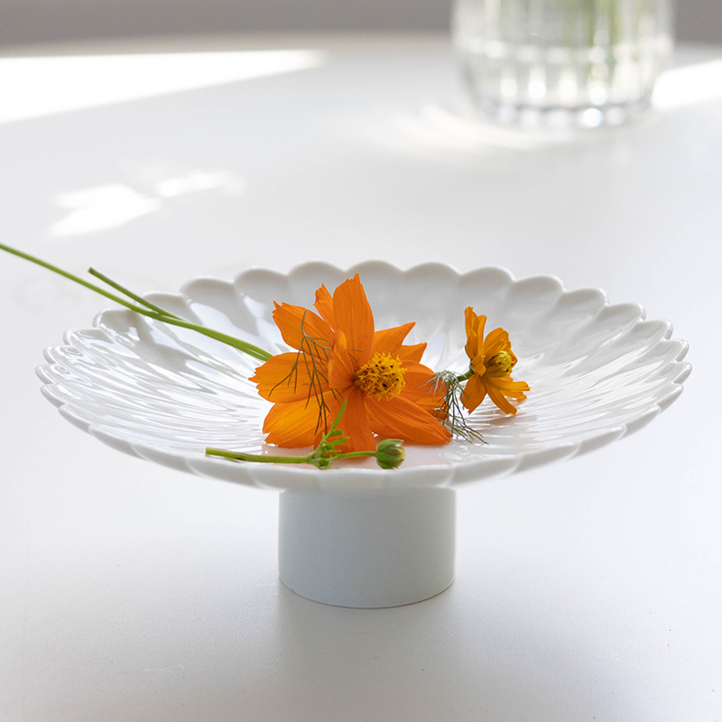 세라미꼬 디저트 꽃 높은 굽 접시 17cm - 상세 이미지 2
