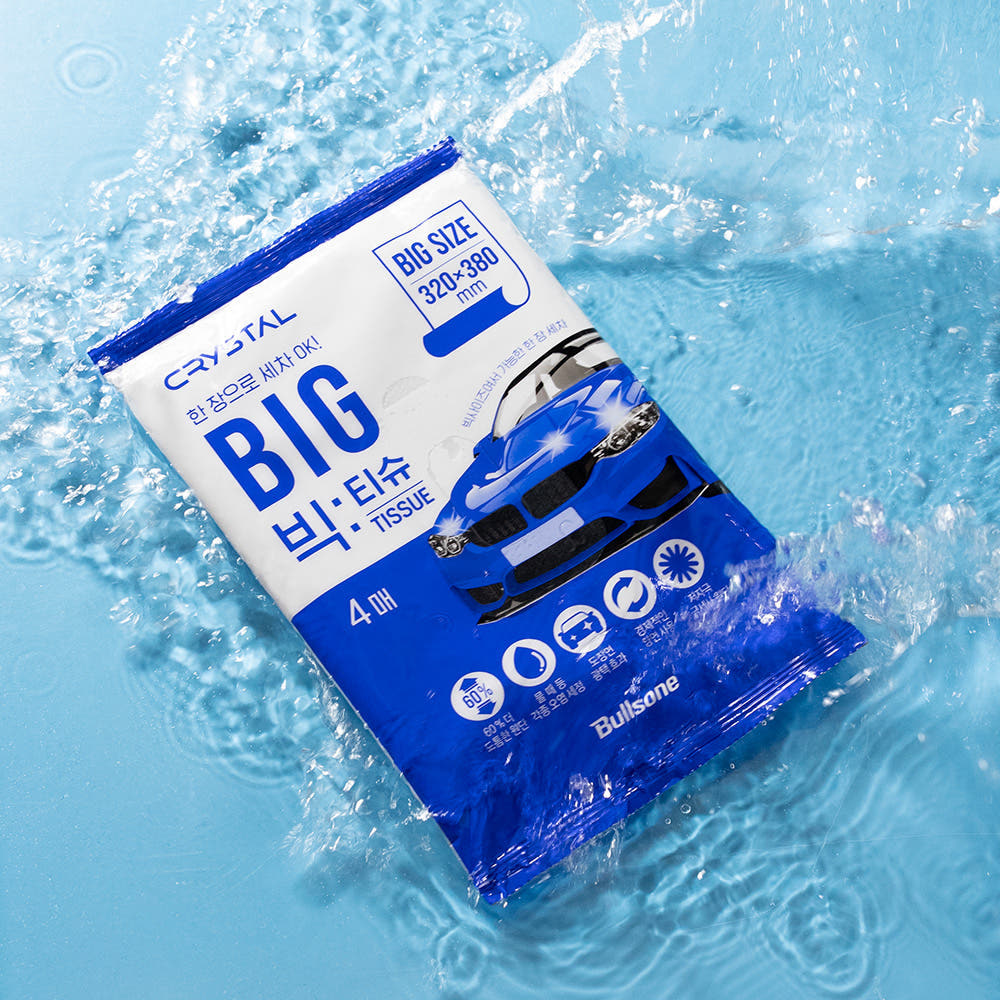 [불스원] 크리스탈 세차용품 카샴푸 빅티슈 4매 제품 이미지