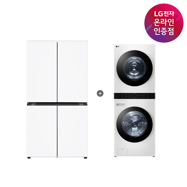 LG 디오스 오브제컬렉션 매직스페이스 냉장고 + LG 트롬 워시타워 (T875MHH111 + W21WAM) 제품 이미지
