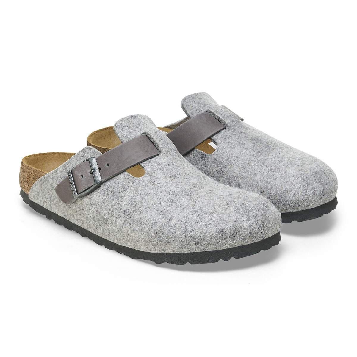 버켄스탁 클래식 컴포트 펠트 레더 버클 슬리퍼 1026149/1026163 LIGHT GRAY - 상세 이미지 5