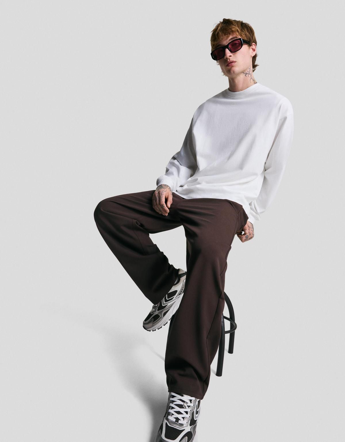 버쉬카 테일러드 스트레이트핏 조거 슬랙스 팬츠 5414/710 BROWN - 상세 이미지 5