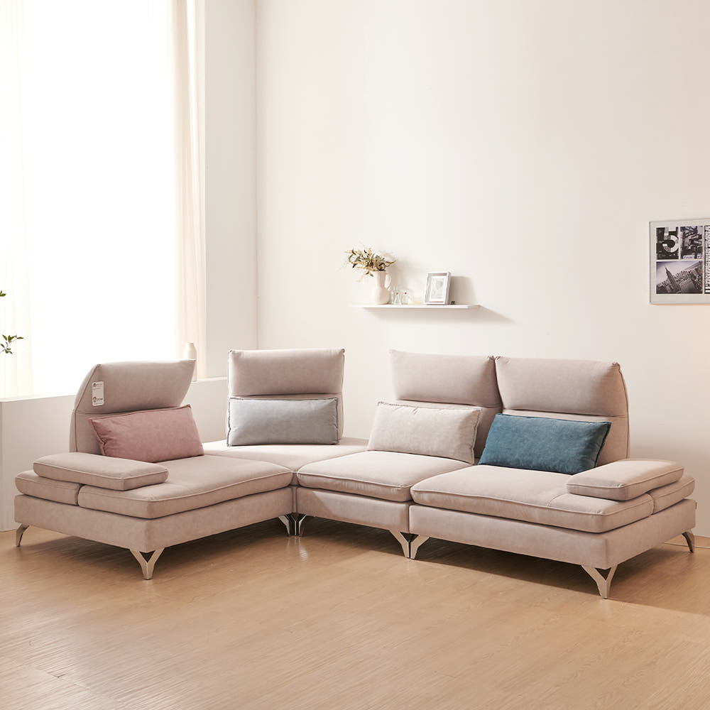 서광퍼니처 가이아 아쿠아텍스 조야 모듈형 스윙 쇼파 sk 연그레이, 4인용