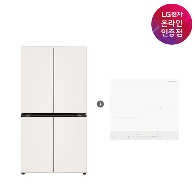 LG 디오스 오브제컬렉션 매직스페이스 냉장고 + LG 디오스 인덕션 (T875MEE111 + BEI3QKHLOE)