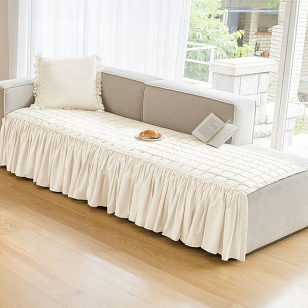 마이크로 롱 프릴 쇼파 패드 퀼팅 누빔 쇼파 패드 와이드