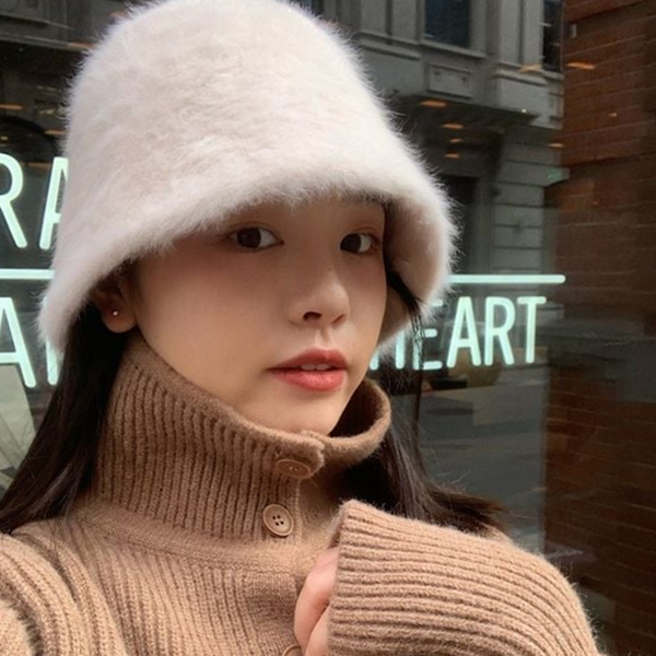 모피 여성 버킷 햇 방한 여성 벙거지 모자 겨울 여자