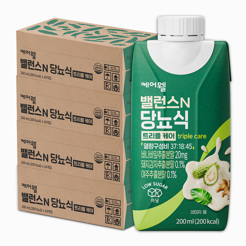 케어웰 밸런스N 당뇨식 트리플케어 혈당관리 환자 식사대용 영양식 간식음료 200ml, 72개