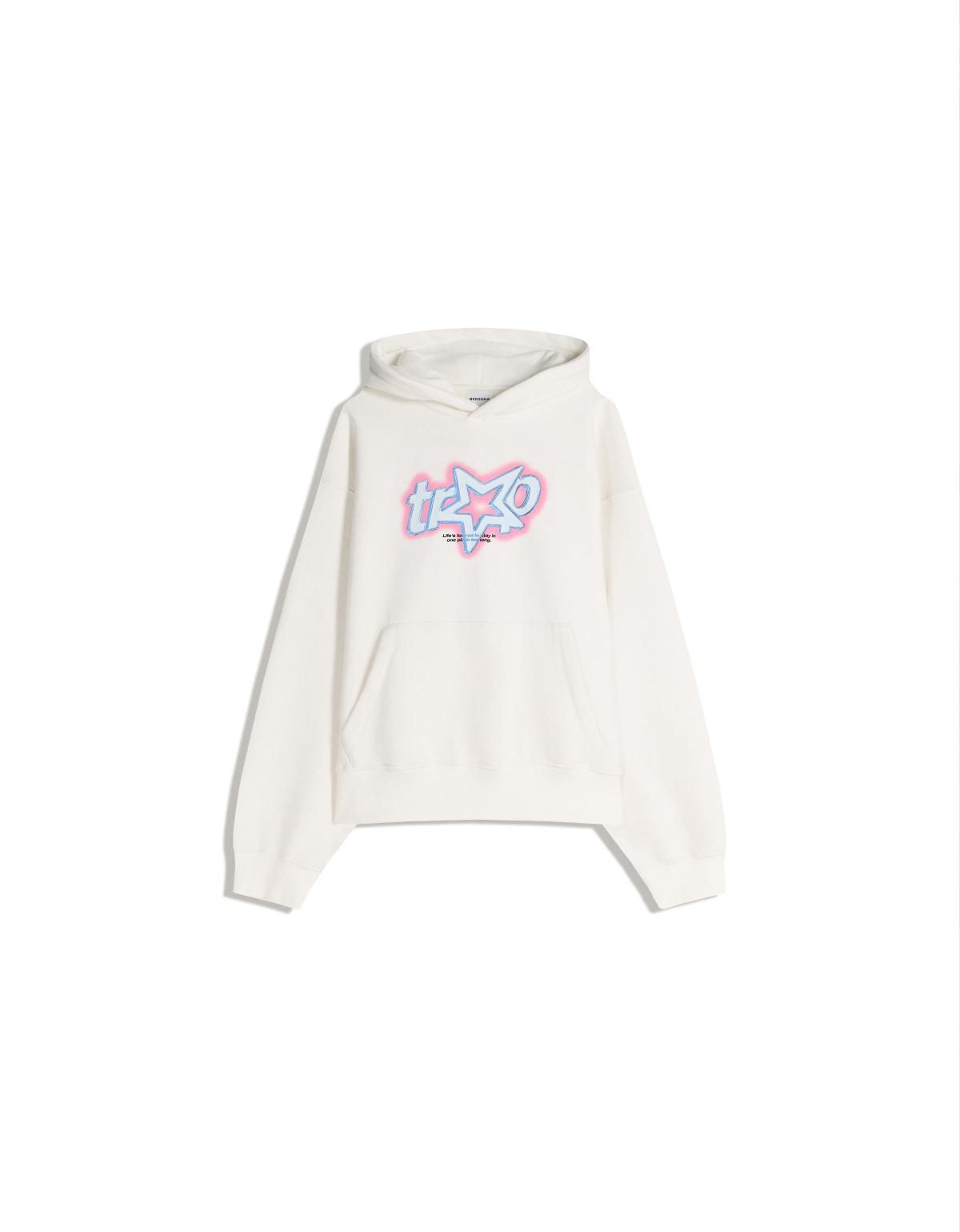 버쉬카 그래픽 프린트 오버핏 후드 스웨트셔츠 7421/696 OFF WHITE - 상세 이미지 2