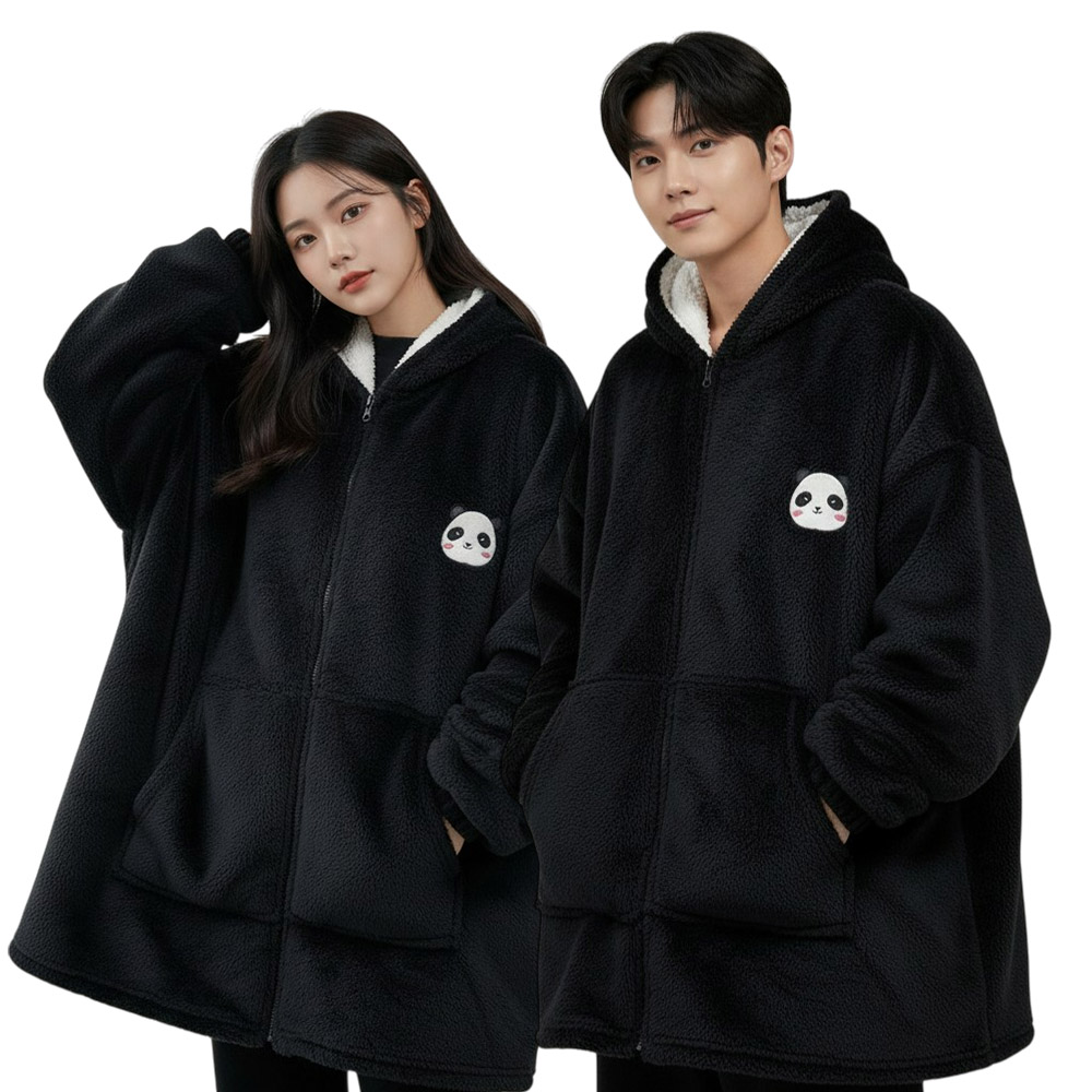 입는 담요 지퍼형 집순이 후드담요 입는이불 빅 후드 두꺼운 양털 캠핑 극세사 이불 밍크