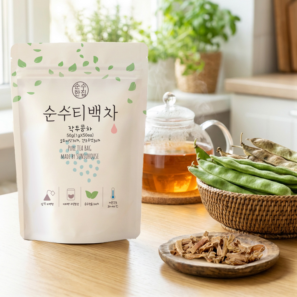 순수한집 국산 볶은 작두콩차 티백 50개입 이미지 3