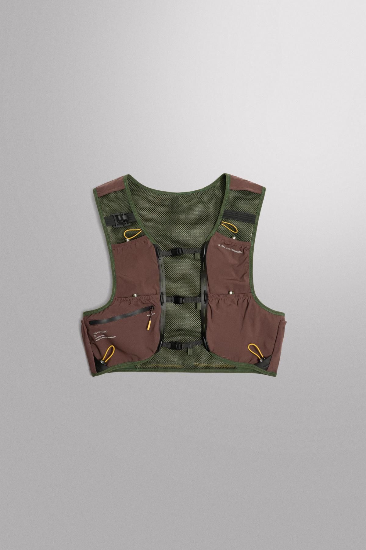 자라 테크니컬 스포츠 멀티포켓 베스트 3967/620 BURGUNDY RED - 메인 이미지