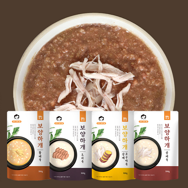 펫러닝 국내산 보양하개 강아지삼계탕 강아지죽 캔 유동식 습식 애견통조림 간식 100g 제품 이미지