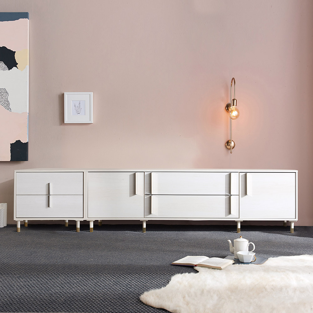 장인가구 에센 바닐라 2400 높은 거실장