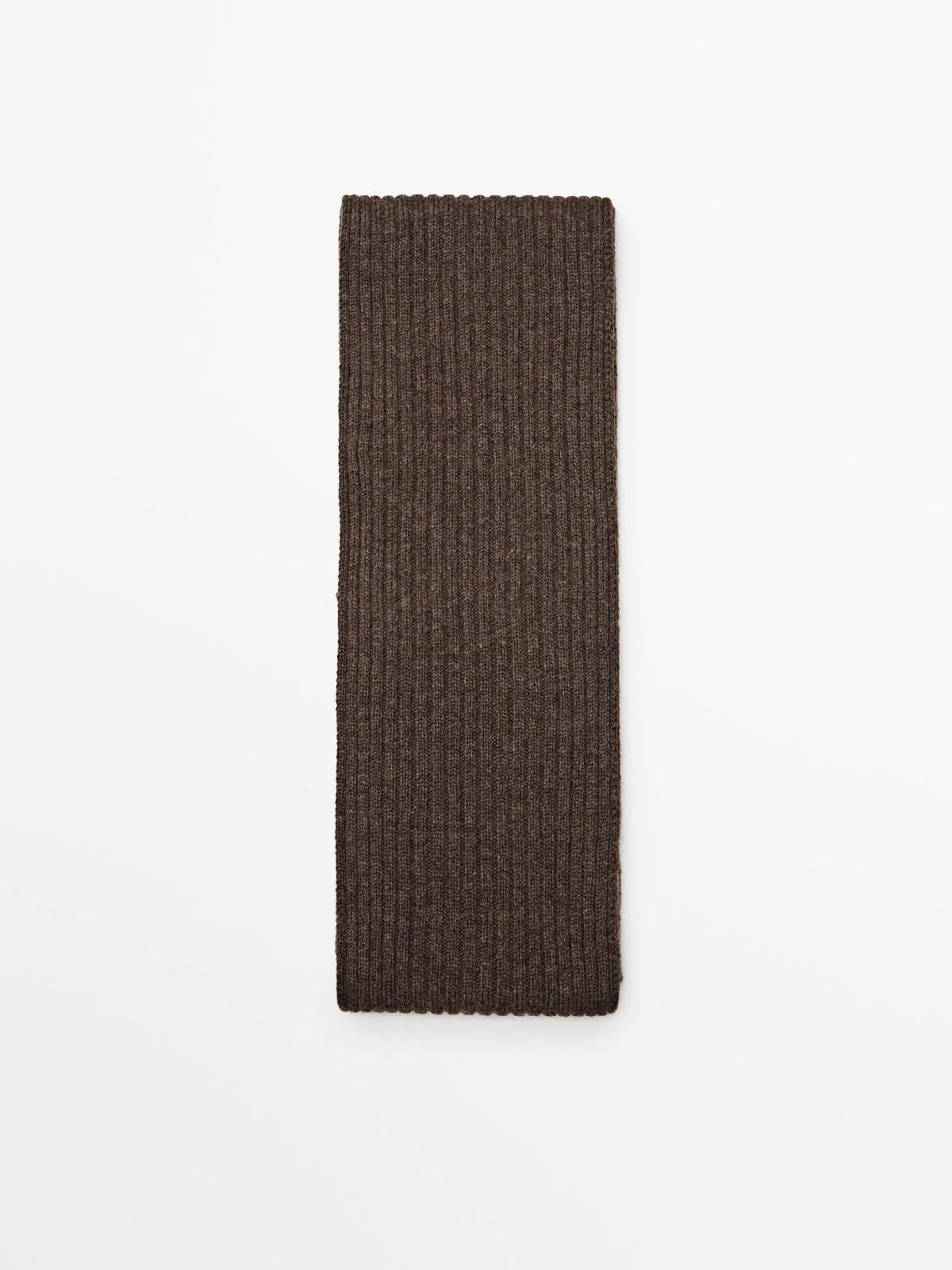 마시모두띠 울블렌드 테크니컬 골지 머플러 6342/653 BROWN - 상세 이미지 2