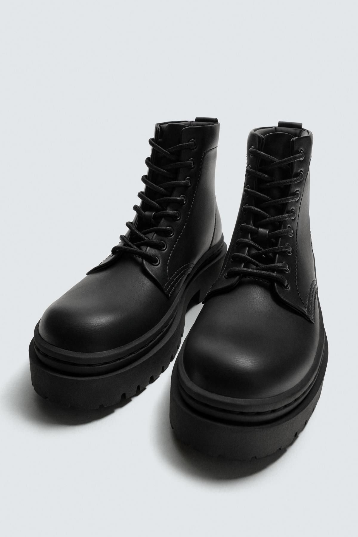 자라 청키 트랙솔 레이스업 더비부츠 2030/620 BLACK - 상세 이미지 2