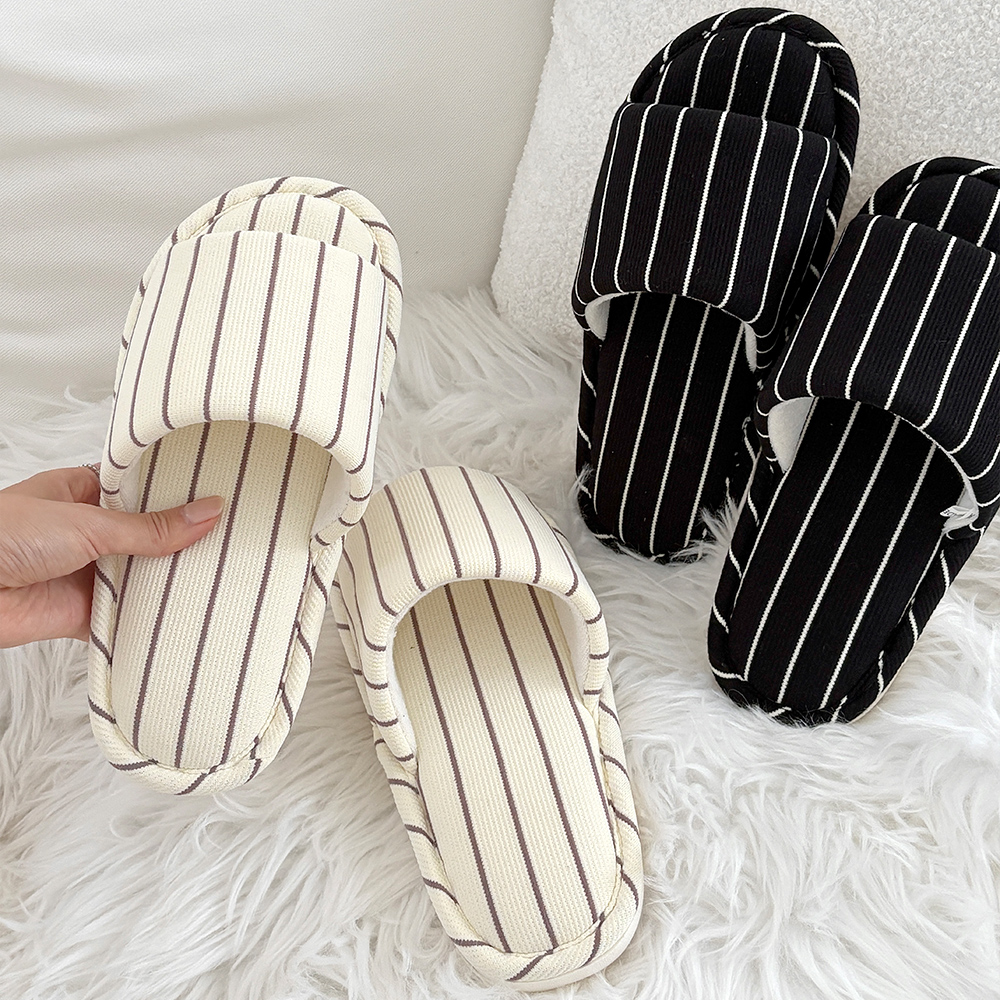 스트라이프 층간소음 실내화 쿠션 푹신한 거실화 사무실 실내 슬리퍼 제품 이미지