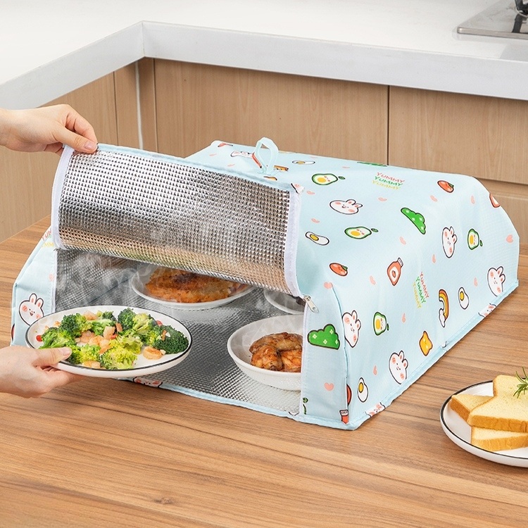 접이식 음식 커버 덮개형 야채 보관 보온 보냉 식탁 식사 준비 학생 아침밥 간식 소형 37cm - 상세 이미지 2