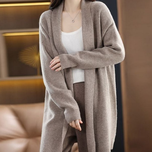 루즈핏 여성 숄 가디건 노버튼 여자 숄 가디건 베이직 간절기 - 상품 이미지