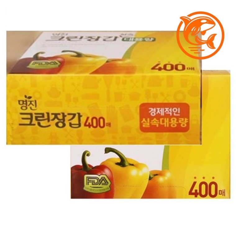 청소 조리 위생 비닐 장갑 400매 일회용 주방 청소 안전 장갑 - 상품 이미지