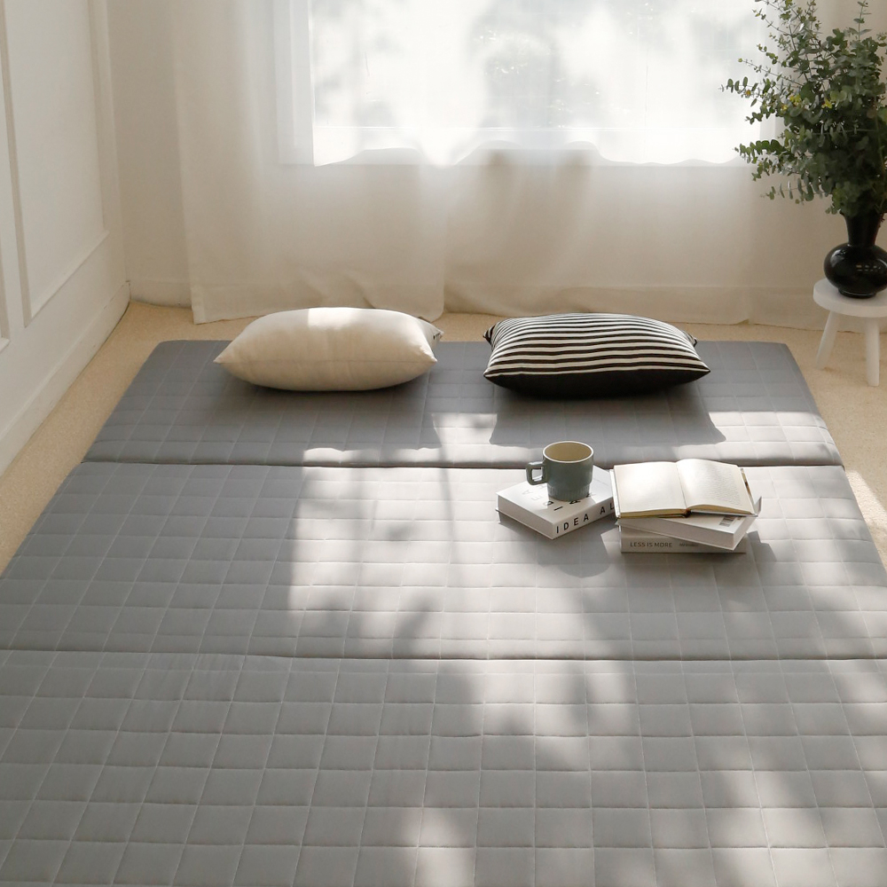 한스갤러리 3단 매트리스 접이식 토퍼 침대 바닥 수면매트 누빔형 MS