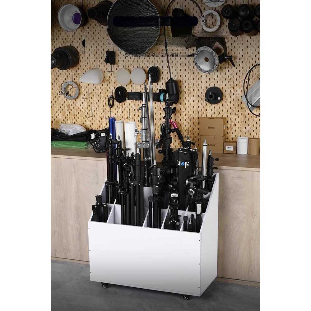 카메라 삼각대 보관함 휴대용 촬영장비 수납 케이스 화이트 18칸(76x36.5x76.5cm) - 상품 이미지