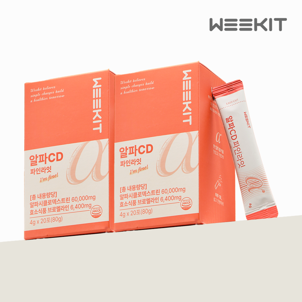 위킷 알파CD 브로멜라인 효능 알파씨디 파인라잇 분말 맛있는 파인애플맛 20포, 2개 - 상품 이미지